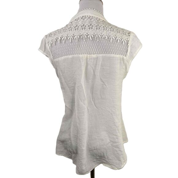 Miss Daisy White Dainty Lace Detailing Tunic Blouse Size Large - Picture 4 of 7